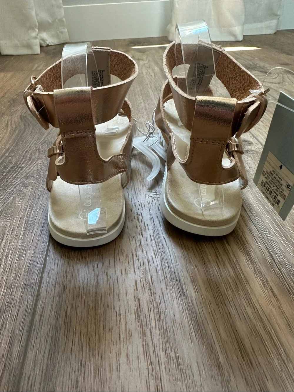 NEW! Cat & Jack Girl's Gold Gladiator Sandals, Shimmer, Girly, Neutral, Size 4